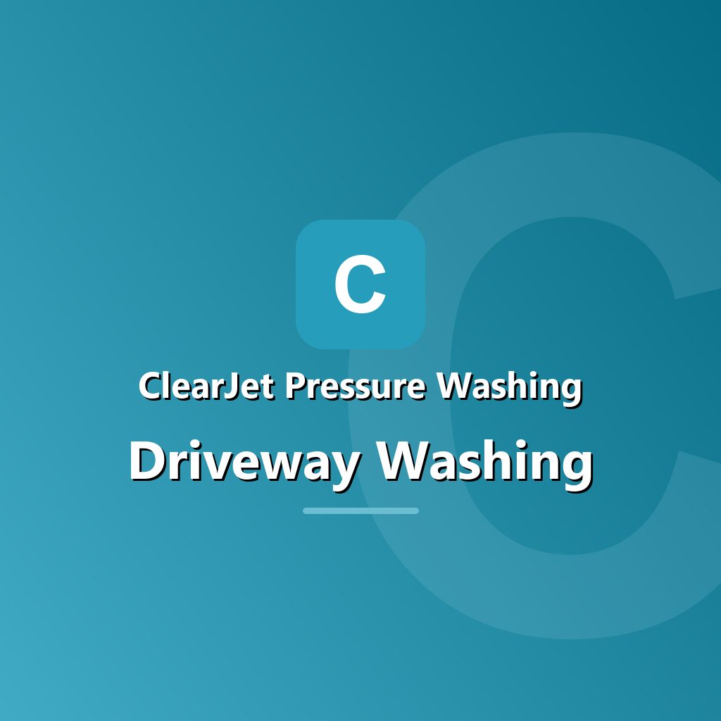 Driveway pressure washing half-clean comparison